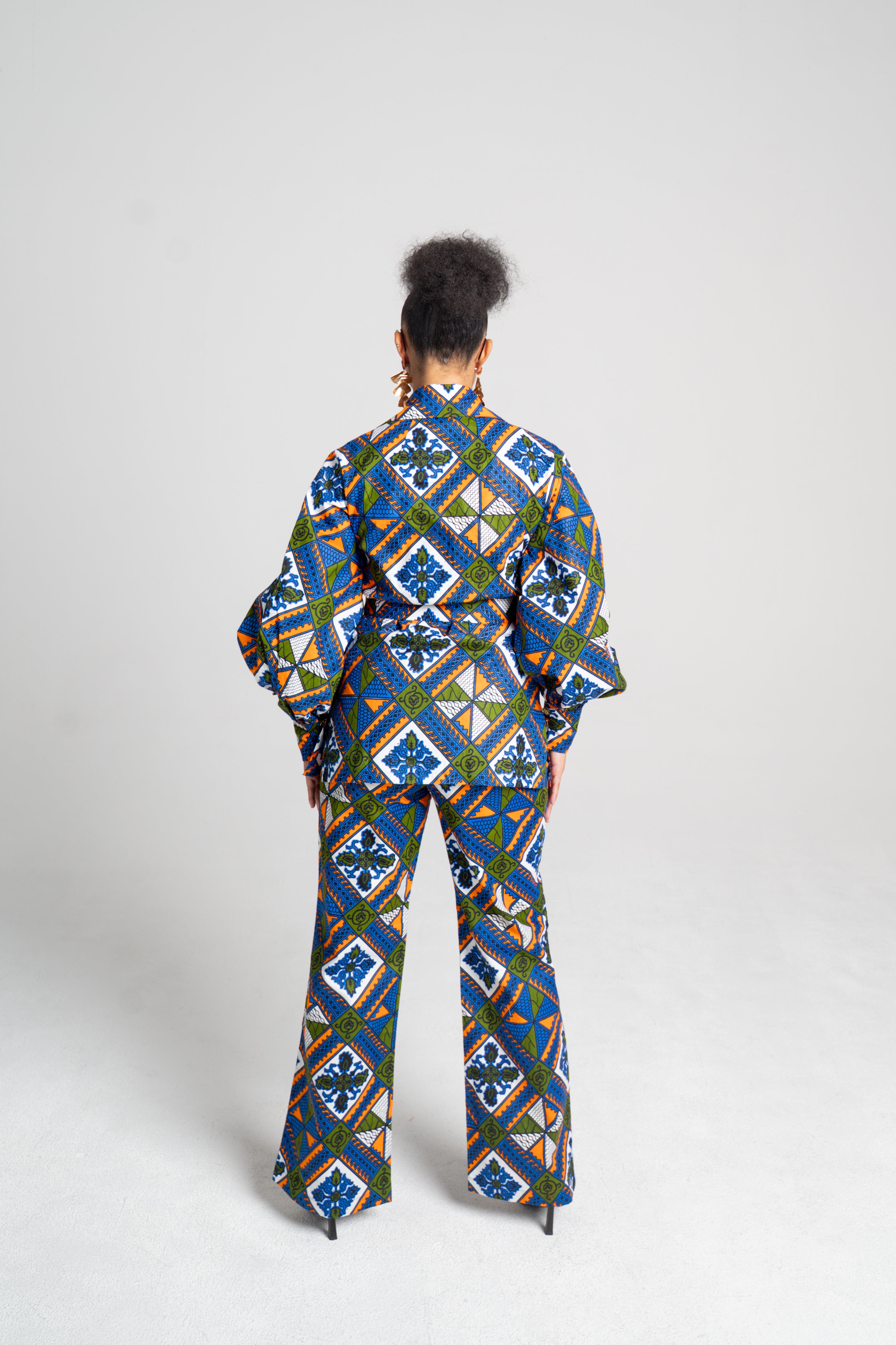 Ruzhowa African Print Bootleg Pants