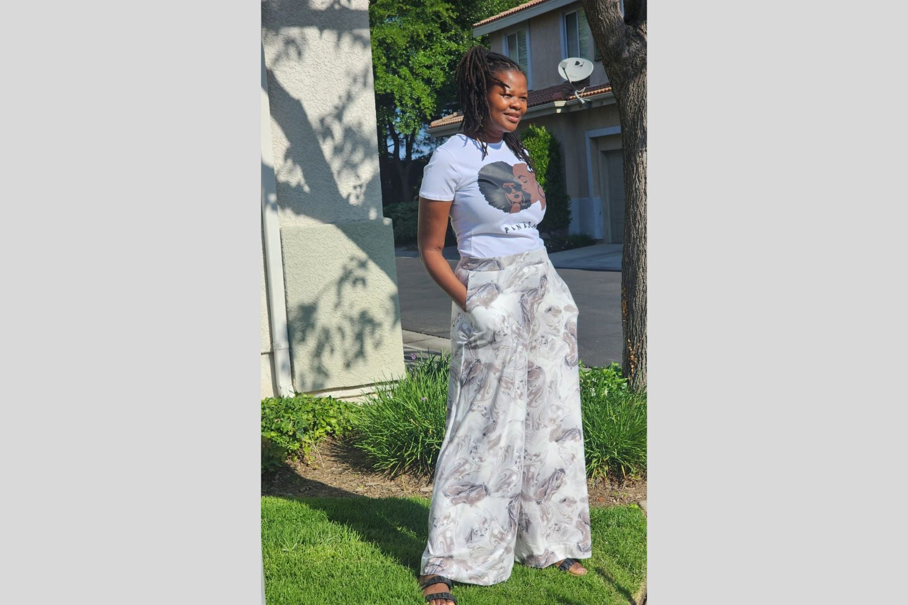 Panashe Marble Wide Leg Pants