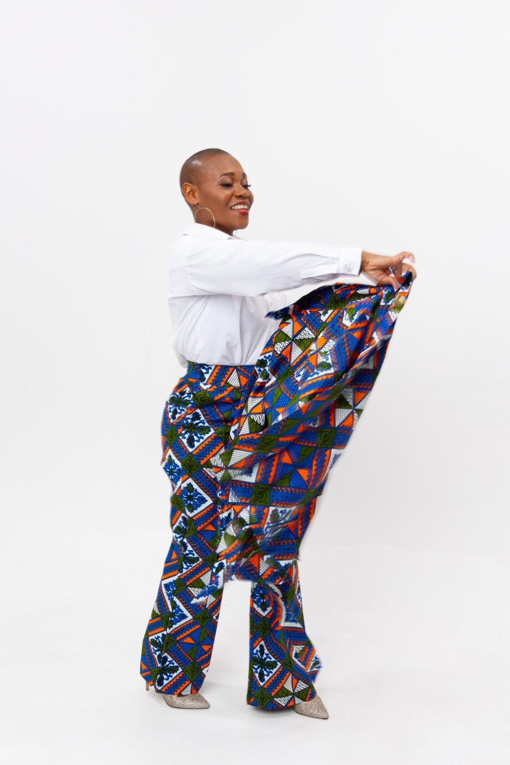 Ruzhowa African Print Bootleg Pants