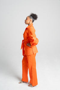 African Print Set in Ruvheneko (Light/Illumination) | Bishop Sleeve Top & Bootleg Pants | Akanaka Collection