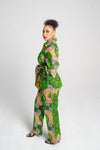 African Print Set in Ruvimbo (Hope) | Bishop Sleeve Top & Bootleg Pants | Akanaka Collection