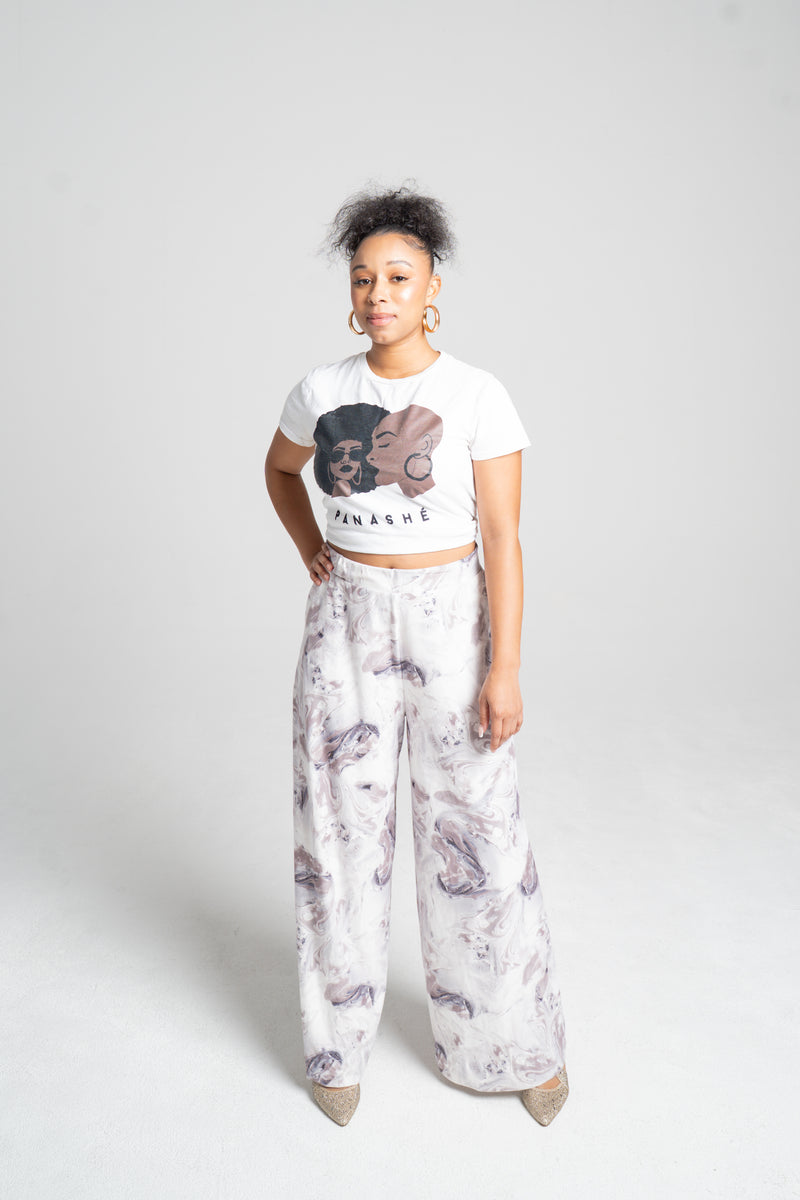 Panashe Marble Wide Leg Pants