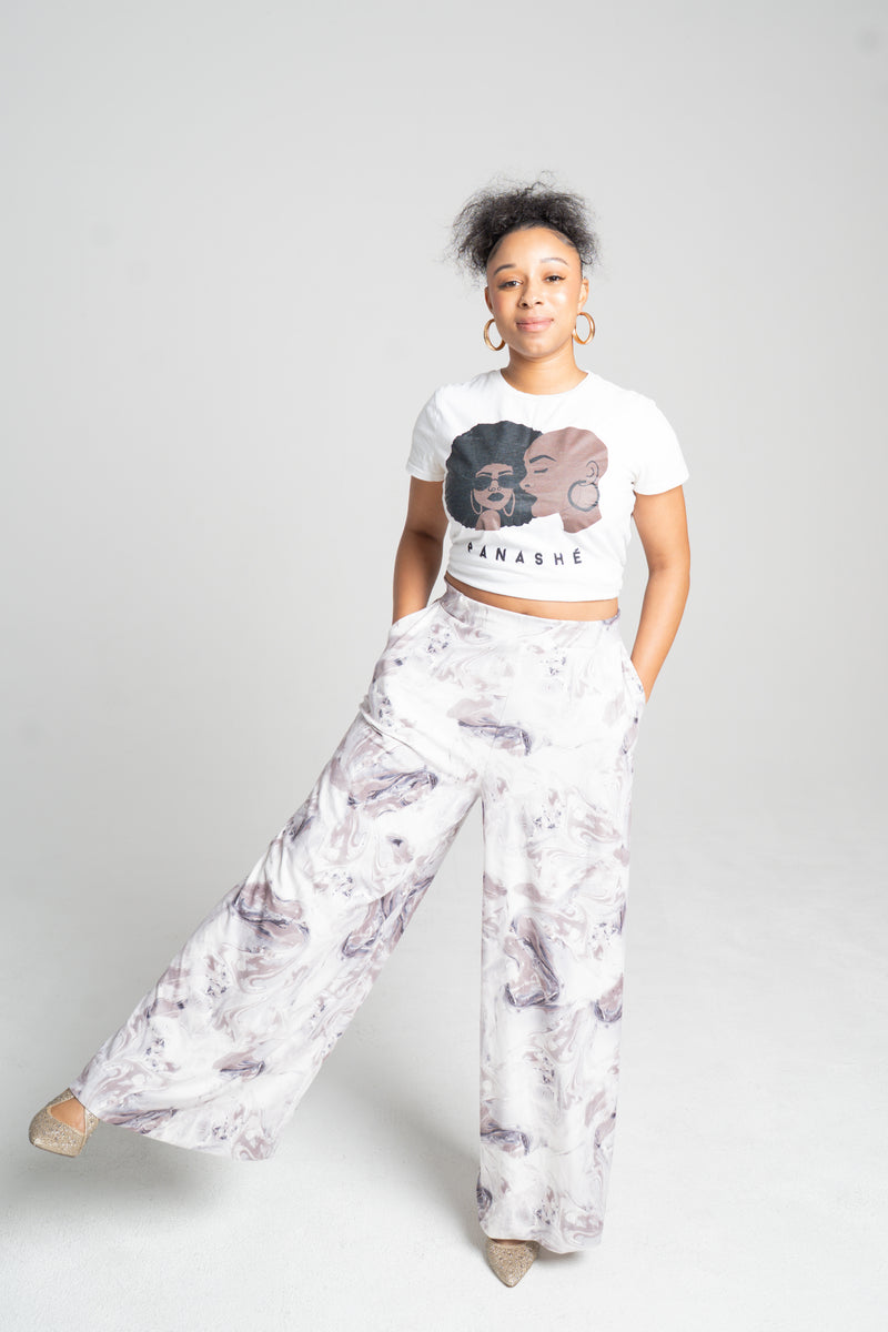 Panashe Marble Wide Leg Pants
